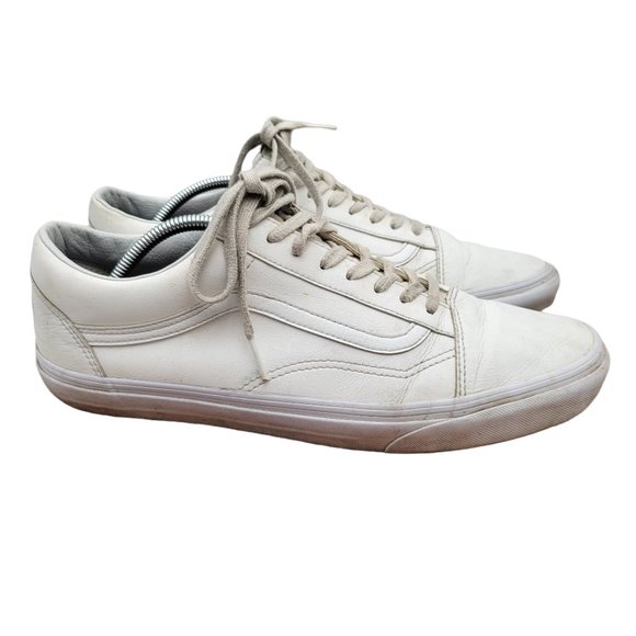 Vans Other - Vans Off the Wall Sneakers Shoes Mens Size 12 White Leather Low Top SK8 Skate